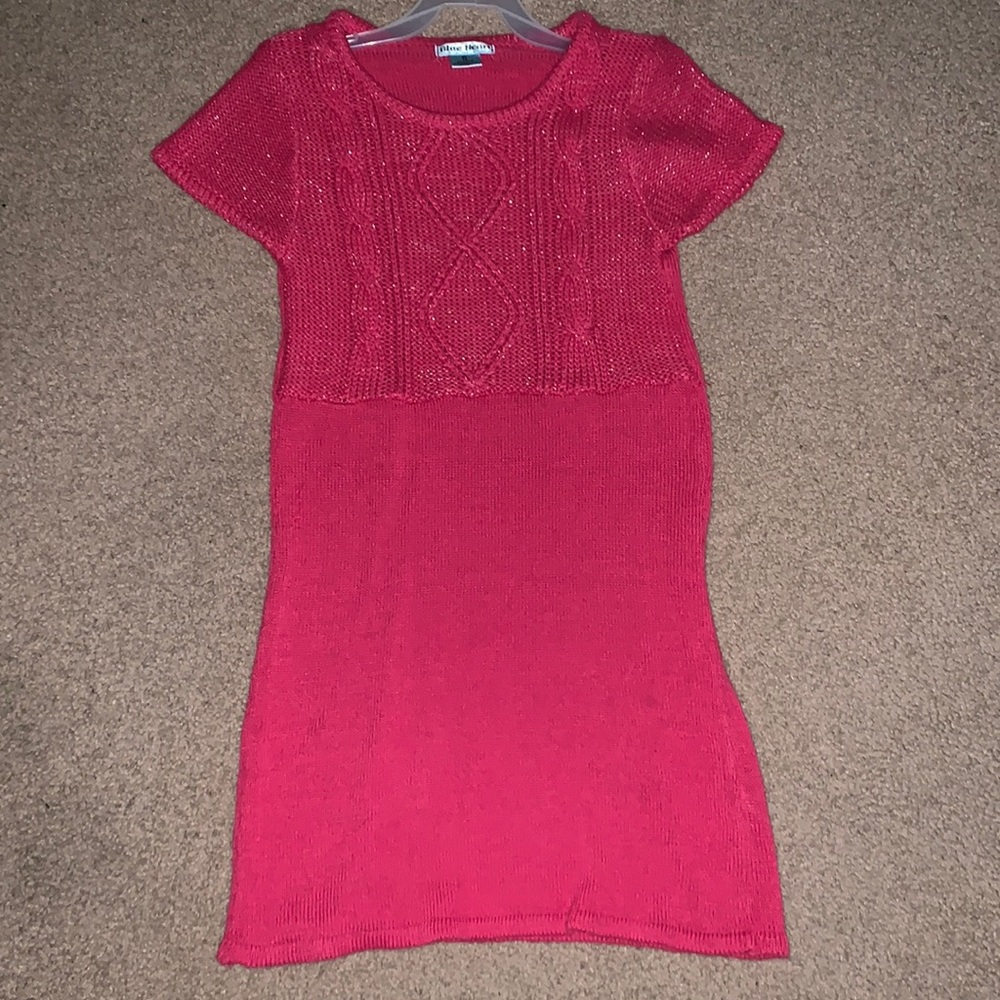 Girls Pink Sweater Dress